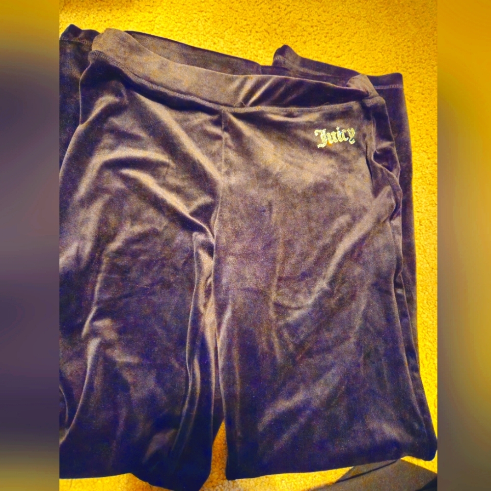 Juicy Couture Black Velour Tracksuit Pants | Women's Medium | Y2K, 2000s, Active